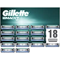Los mejores  - Gillette Mach3 Cuchillas de Afeitar- Paquete de 18 Cuchillas de Recambio (El Diseño Exterior del Paquete Puede Variar)